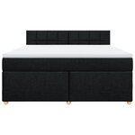 vidaXL Sommier à lattes de lit avec matelas Noir 180x200 cm Tissu