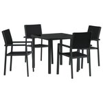 vidaXL Ensemble de salle à manger de jardin 5 pièces en poly rotin noir.