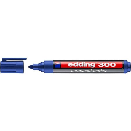 Marqueur edding 300 permanent  corps plastique pointe ogive bleu edding
