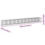 vidaXL Panier gabion avec couvercle 1050x100x100 cm fer galvanisé