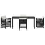 vidaXL Ensemble de salle à manger de jardin 5 pièces avec coussins en poly rotin noir