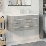 vidaXL Ensemble de meubles de salle de bain 2 Pièces gris béton