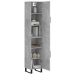 vidaXL Buffet haut Gris béton 34 5x34x180 cm Bois d'ingénierie