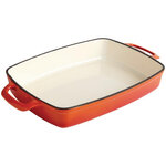 Plat en fonte rectangulaire 2.8 l orange - vogue -  - fonte2.8oui