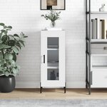 vidaXL Buffet Blanc brillant 34 5x34x90 cm Bois d'ingénierie