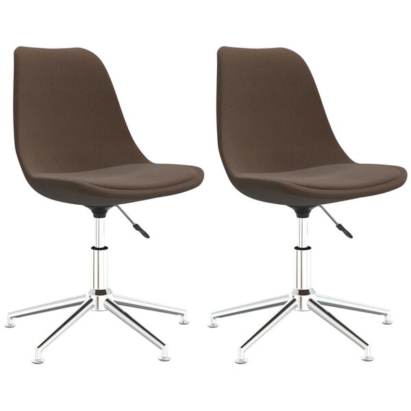 vidaXL Chaises pivotantes à manger lot de 2 marron tissu