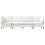 vidaXL Canapé modulaire avec rangement 4 Pièces Blanc Tissu
