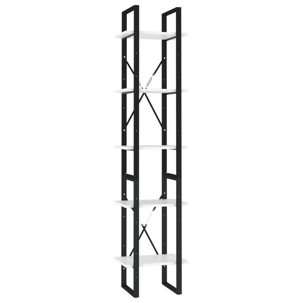 vidaXL Bibliothèque à 5 niveaux Blanc 40x30x175 cm Bois ingénierie