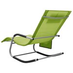 vidaXL Chaise longue textilène vert et gris