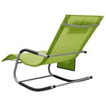 vidaXL Chaise longue Textilène Vert et gris