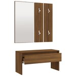 vidaXL Ensemble de meubles de couloir Chêne marron Bois d'ingénierie