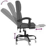 vidaXL Fauteuil de massage inclinable de bureau Gris foncé Tissu