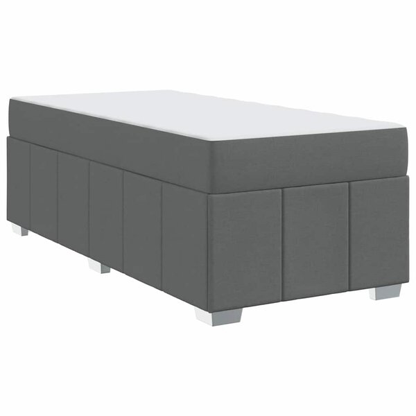 vidaXL Cadre de lit avec matelas Gris foncé 90 x 190 cm tissu