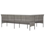 vidaXL Canapé de jardin en forme de L et coussins gris résine tressée