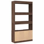 vidaXL Buffet haut chêne marron 92x33x180 cm bois d'ingénierie