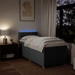 vidaXL Sommier à lattes de lit avec matelas Gris foncé 90x200 cm Tissu