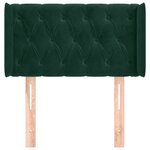 vidaXL Tête de lit avec oreilles Vert foncé 83x16x78/88 cm Velours