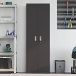 vidaXL Armoire de rangement 2 Pièces Noir 60 x 40 x 180 cm Acier