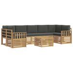 vidaXL Ensemble de canapés d'extérieur 8 Pièces Blanc et anthracite