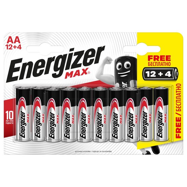 Pile alcaline AA / LR6 Max - Pack Promo 12 + 4 GRATUITES (blister 16 unités)