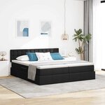 vidaXL Lit de Rangement Noir 200 x 200 cm Cuir synthétique