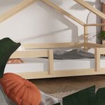 Lit cabane enfant LUCKY 120 x 200 gris clair