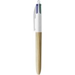 4 colours wood style pointe moyenne coffret contenant 1 x wood naturel + 2 corps rouge bic