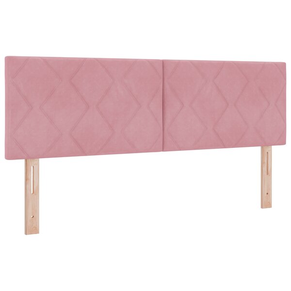 vidaXL Tête de Lit LED Rose Ensemble de 2 Rose Tissu  Bois 160 cm