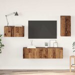 vidaXL Ensemble meuble TV 4 Pièces Bois Ancien Bois d'ingénierie