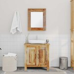vidaXL Meuble de salle de bain avec miroir Bois massif de manguier