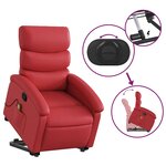 vidaXL Fauteuil inclinable de massage Rouge Similicuir