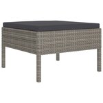 vidaXL Salon de jardin 5 Pièces avec coussins résine tressée gris
