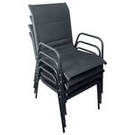 vidaXL Mobilier de salle à manger d'extérieur 5 Pièces Acier Noir