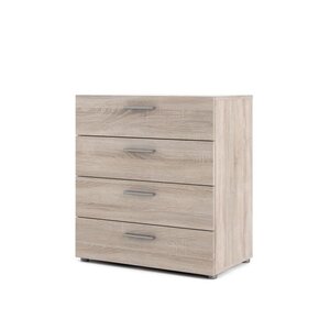 TVILUM Commode 4 tiroirs - Chene Truffe - L 80 x P 40 x H 68,5 cm - TYHJA