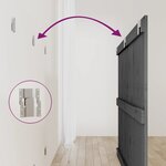 vidaXL Tête de lit murale Gris 147x3x90 cm Bois massif de pin