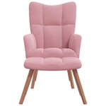 vidaXL Chaise de relaxation avec repose-pied Rose Velours