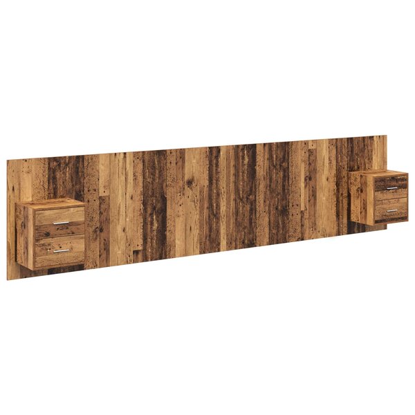 vidaXL Tête de lit avec armoire 3 Pièces Bois Ancien Bois d'ingénierie