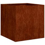 vidaXL Jardinière rouillé 40x40x40 cm acier inoxydable