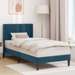 vidaXL Cadre de lit avec tête de lit Bleu 90 x 200 cm Velours