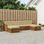 vidaXL Ensembles de canapés avec coussin 6 Pièces Bois d'Acacia Massif