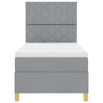 vidaXL Lit à ressorts avec tête de lit Gris clair 100 x 200 cm tissu