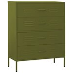 vidaXL Commode Vert olive 80x35x101 5 cm Acier