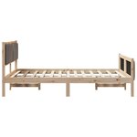 vidaXL Cadre de lit Marron et taupe 140 x 200 cm Bois massif en pin