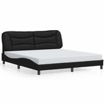 vidaXL Cadre de lit avec LED sans matelas Hvar noir 180x200 cm