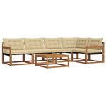 vidaXL Ensemble de canapés d'extérieur 6 Pièces Naturel et Beige