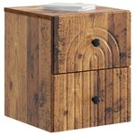 vidaXL Cabinet de chevet mural 2 Pièces Bois ancien 33 x 34 5 x 40 cm