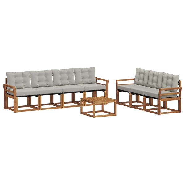 vidaXL Ensemble de canapés d'extérieur 8 pc Gris Naturel et Clair