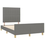 vidaXL Cadre de lit avec tête de lit Gris foncé 120x200 cm Tissu