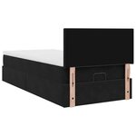 VidaXL Cadre de lit ottoman avec matelas noir 100x200cm velours