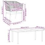 vidaXL Ensemble à manger de jardin coussins 9Pièces noir poly rotin verre